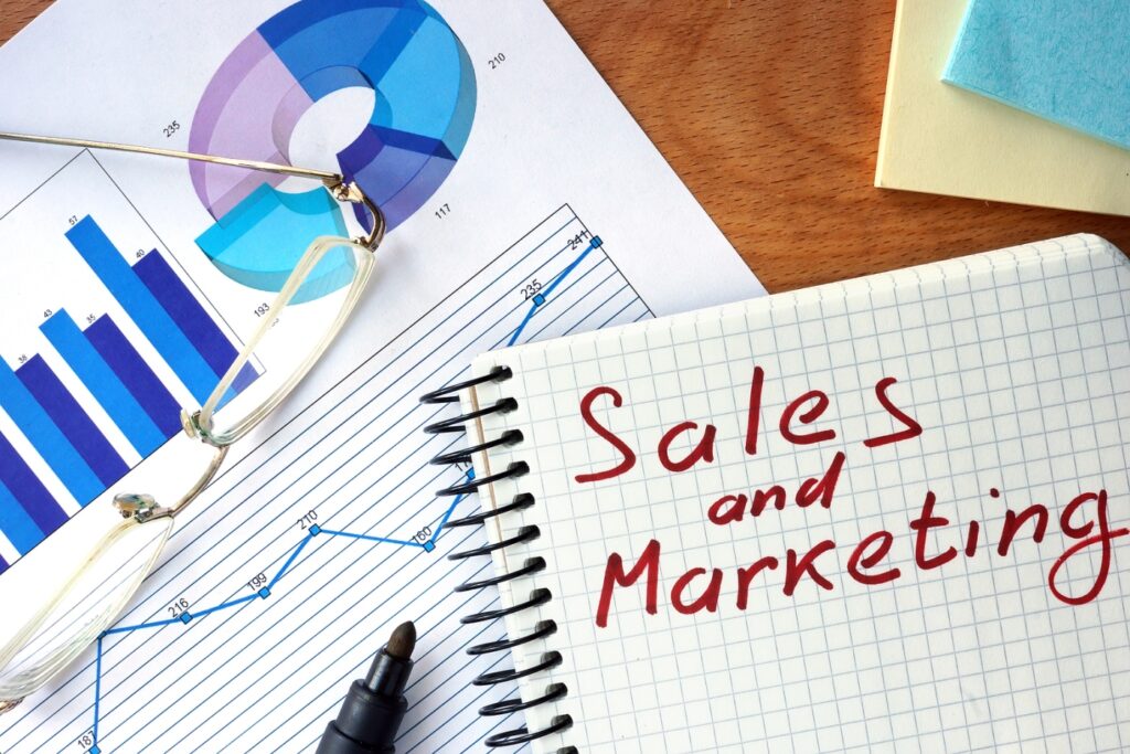 bigstock Notepad with Sales and Market 92196671